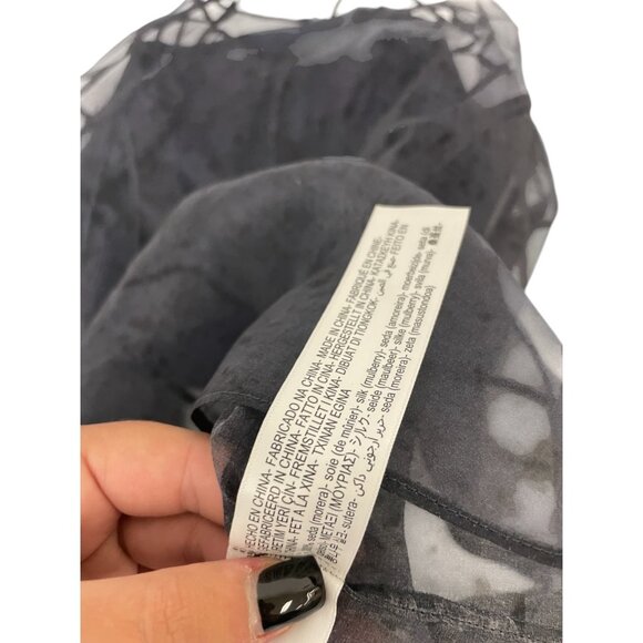 Massimo Dutti Organza Blouse Top Shirt S Small Gray Mulberry Silk 5159/869 NWT - Picture 9 of 13